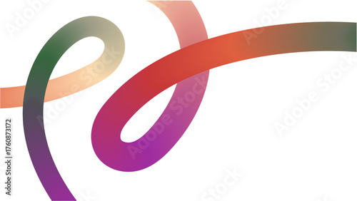 Abstract colorful gradient swirl on transparency background, featuring smooth curves and vibrant hues
