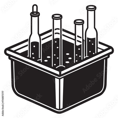 Scientific laboratory water bath with sample tubes for testing and research applications