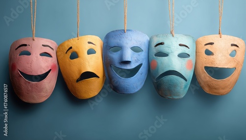 Understanding Imposter Syndrome: Exploring Masks Of Happiness And Sadness In Bipolar Disorder Within The Context Of Psychology Through The Lens Of An Illustrator.