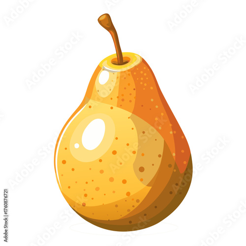 Realistic yellow pear vector illustration perfect for healthy food graphics and designs