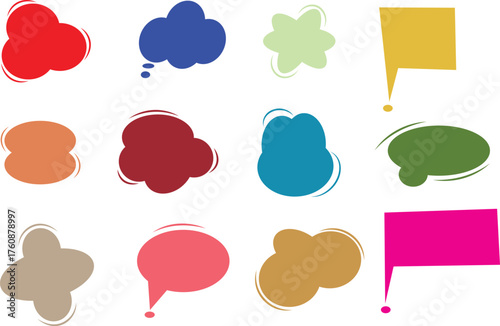 Set of colorful speech bubbles