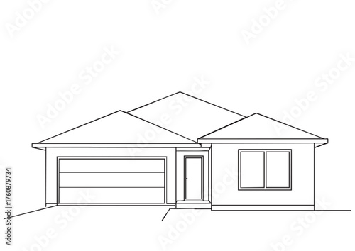 line sketch house design project