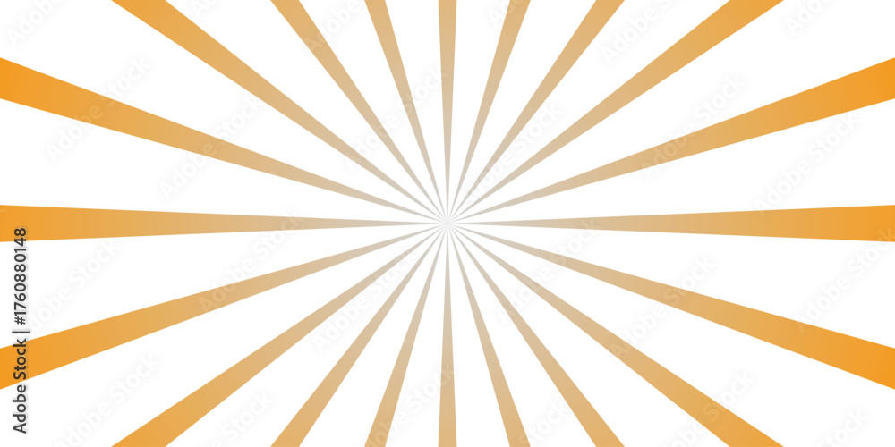 Orange sunburst radial background with gradient lines emanating from the center on a white background