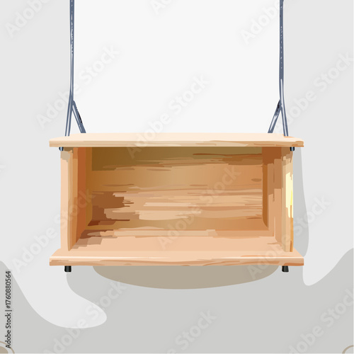 Hängendes Wandregal aus Holz