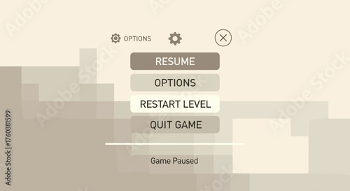 Game Menu Interface With Simple Style And Brownish Color Tone