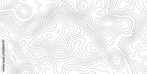 Topographic map background geographic line map with elevation assignments. Modern design with White background with topographic wavy pattern design.wave Line topography map contour background