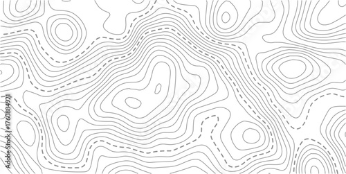 Topographic map background geographic line map with elevation assignments. Modern design with White background with topographic wavy pattern design.wave Line topography map contour background
