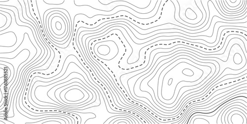 Topographic map background geographic line map with elevation assignments. Modern design with White background with topographic wavy pattern design.wave Line topography map contour background