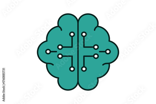 Brain digital Icon. Icon related to Business. Suitable for web site design, app, UI, user interfaces. Flat line icon style. Simple vector design editable