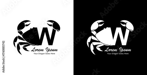 Crab logo design combined with the letter W
