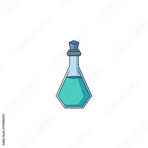 Glowing crystal potion bottle vector illustration scalable magic elixir icon