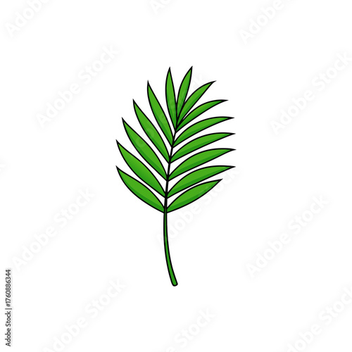 Vibrant green palm frond tropical leaf vector illustration scalable nature element