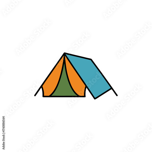 Flat design tent camping icon vector illustration scalable eps graphic