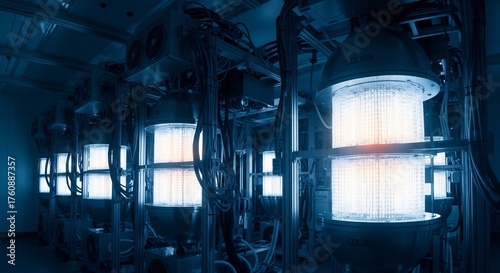 Futuristic Quantum Computing Data Center Interior