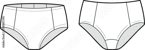 Briefs, underwear, fashion, apparel, clothing, garment, lingerie, textile, design, pattern, template, sewing, tailoring, flat, vector, illustration, CAD, drasilhouette, style,