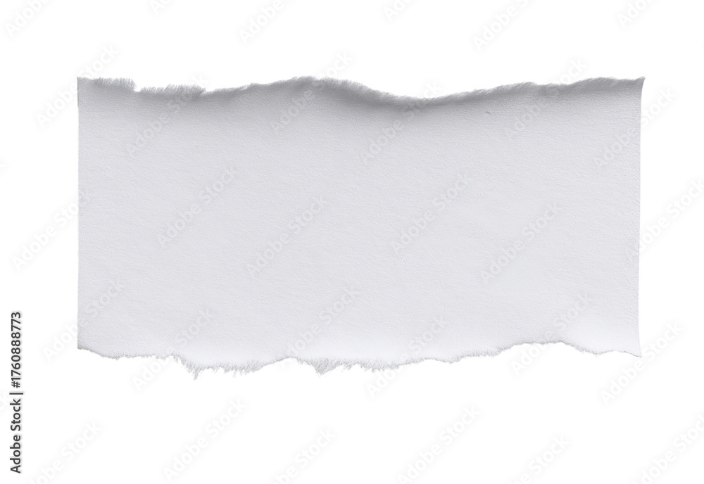 Obraz premium White paper note with torn edge isolated on a transparent background