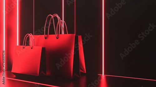 Red Hot Shopping Black Friday Neon Glow