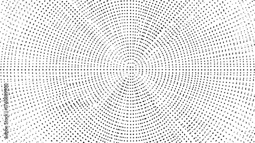 circular halftone dot pattern vector with radial gradient grunge background and spotted concentric fading effect for vintage design