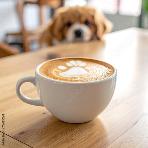 Latte Art and a Curious Dog - A Coffee Break.