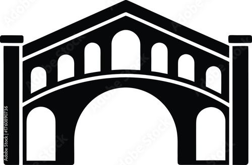 Modern reinforced concrete bridge icon design