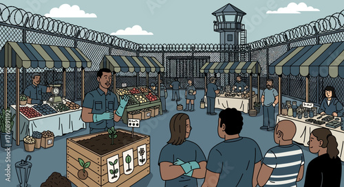Inmate-Run Farmers Market within Prison Walls, A Symbol of Rehabilitation and Hope