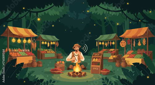 The lively night market, a gathering point where people celebrate local flavors