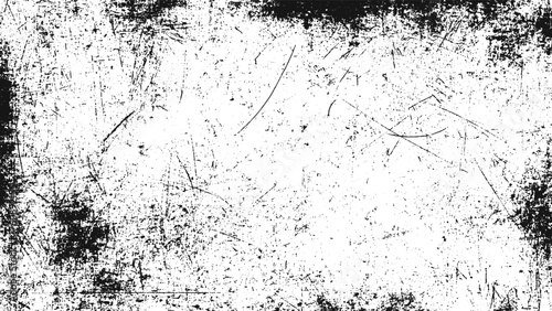 hand drawn abstract grunge frame overlay vector with distressed border dirty damaged backdrop and transparent white background