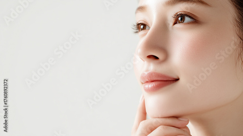 うるおう素肌と柔らかな光・女性のポートレート