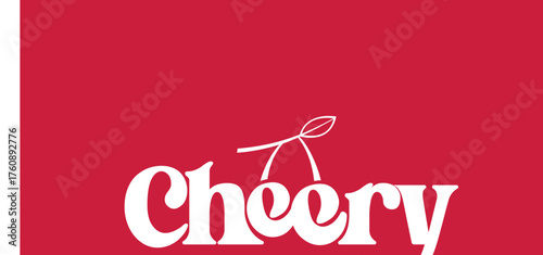Cheery Logo A Vibrant and Playful Design Featuring Stylized White Text on a Bold Red Background