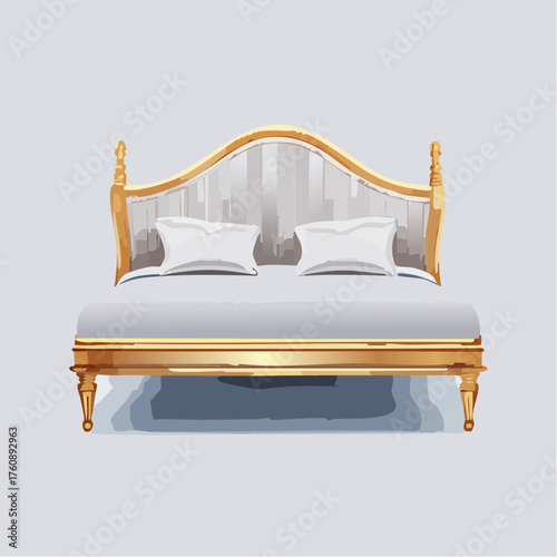 Luxus-Bett mit gepolstertem Kopfteil