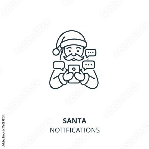 Santa checking notifications on smartphone while wearing a hat  