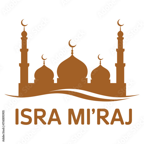Flat Isra Miraj Vector Illustration.