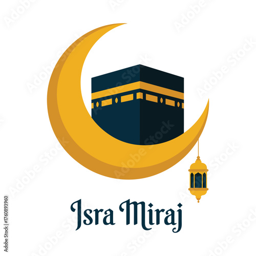 Flat Isra Miraj Vector Illustration.