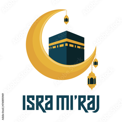 Flat Isra Miraj Vector Illustration.