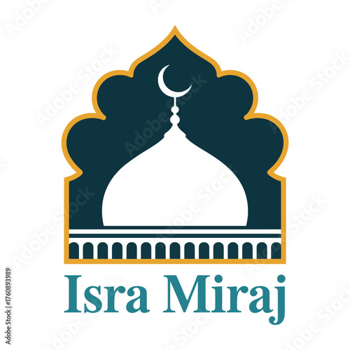 Flat Isra Miraj Vector Illustration.