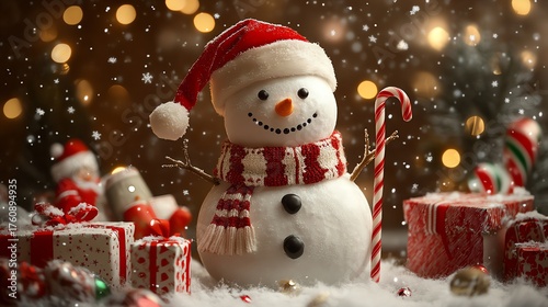Cheerful Snowman in a Winter Wonderland