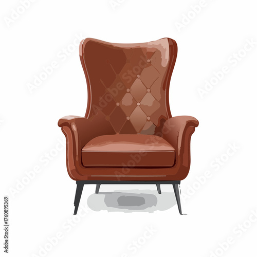 Designer-Ledersessel in Cognacbraun