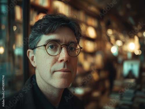 Man with glasses and dark h...