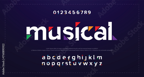 Creative modern urban alphabet font. Digital abstract moslem, futuristic, fashion, sport, minimal technology typography. Simple numeric vector illustration