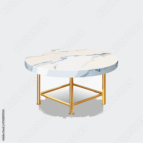 Marmor-Couchtisch mit Goldrahmen