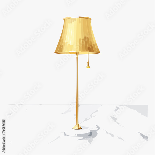 Goldene Stehlampe mit Marmorfuß