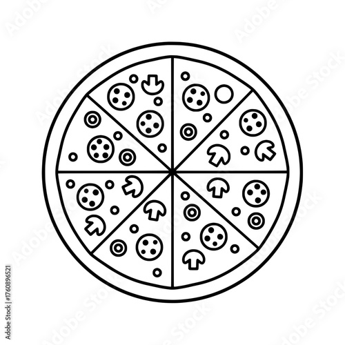 Pizza Line Art Illustration