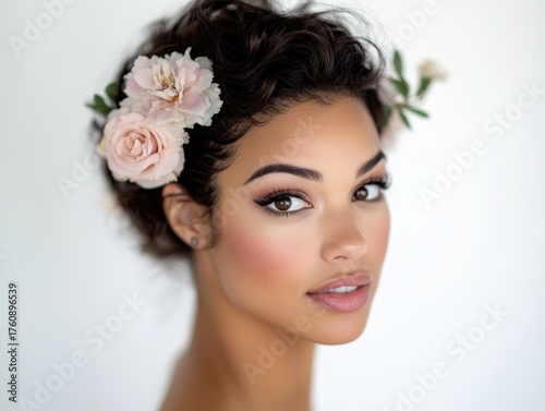 Elegant close-up of a woman...