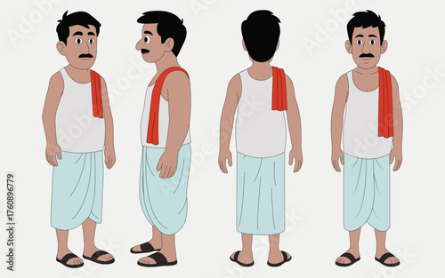 Indian man cartoon character. moral stories for the best cartoon character. the character best for your animation videos.