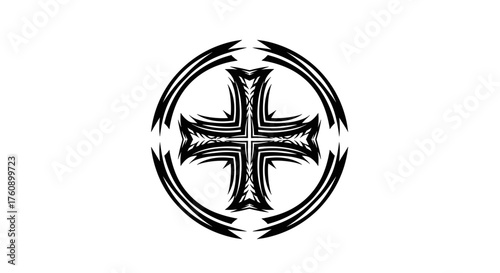 Download black and white christian cross vector illustration religious symbol crucifix design clip art drawing 1
