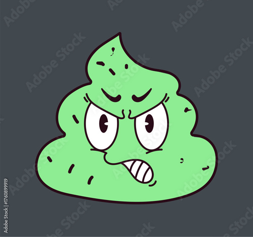 Happy poop colorful character vector flat cartoon graphic design element illustration