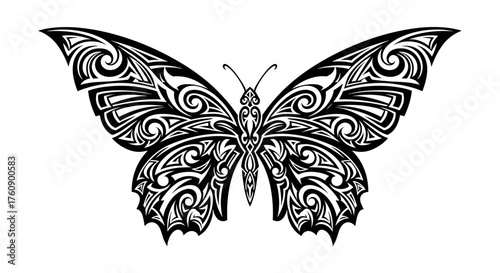 Beautiful tribal butterfly tattoo design vector illustration for art and creative inspiration concept idea