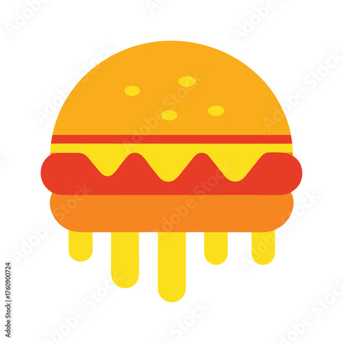 dripping burger cheese vector