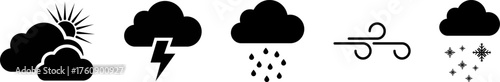 Collection of weather icons and symbols