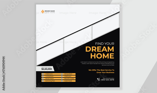 Social media Post design, Corporate Business digital marketing webinar social media post template